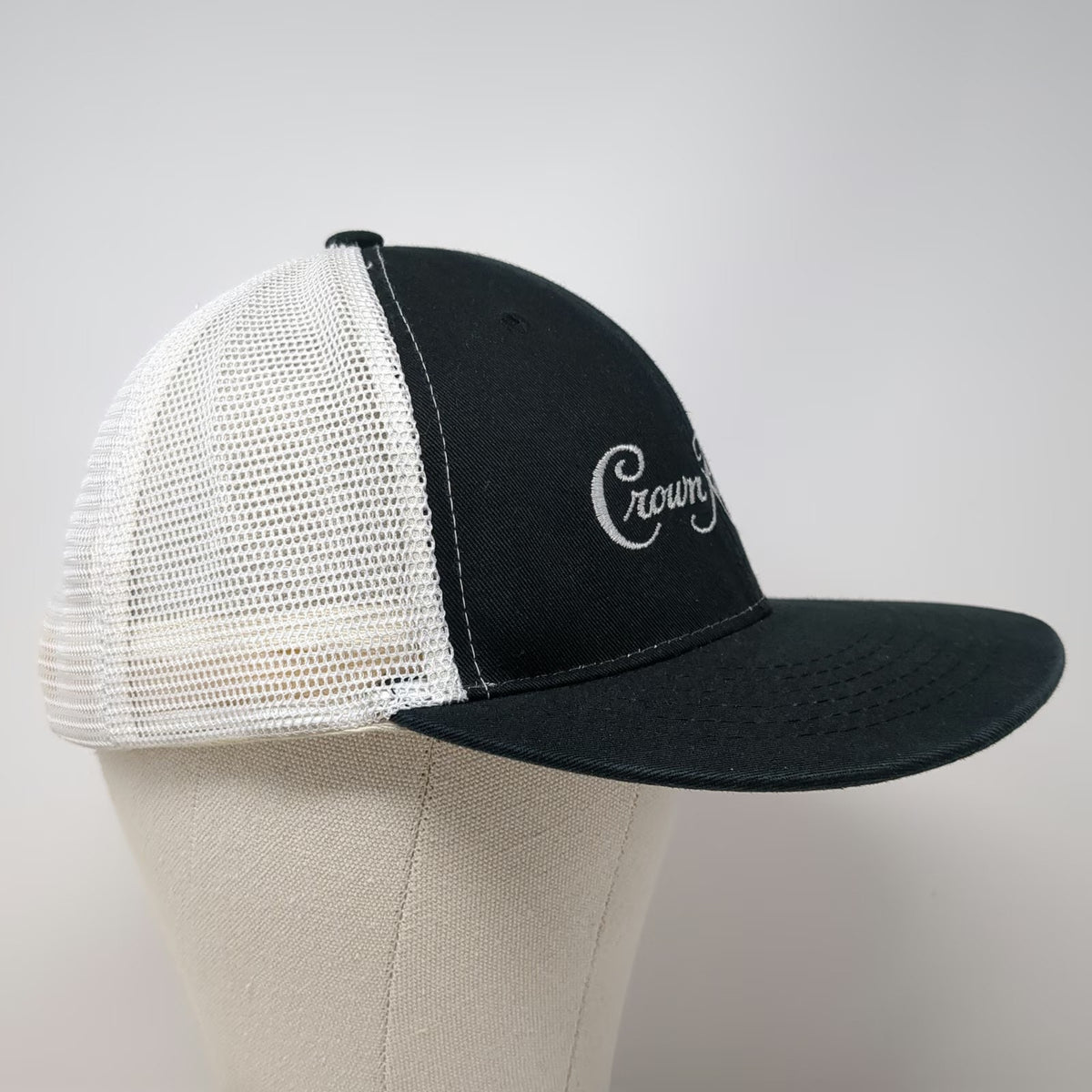 Magic Headwear Trucker Hat Black White One Size Crown Royal Mesh Snapback