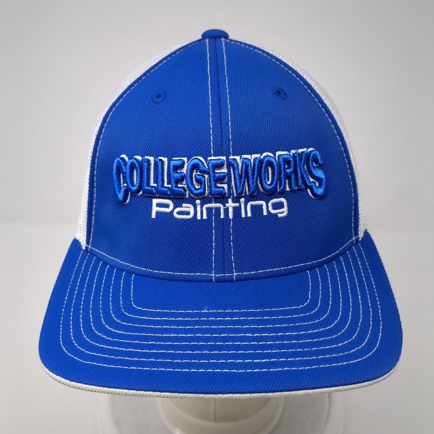 College Works Painting Fitted Trucker Hat Blue 6 7/8-7 3/8 Flexfit Mesh Back
