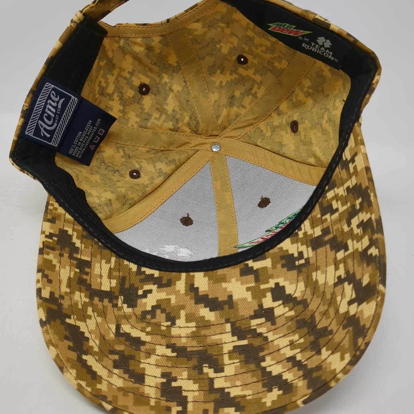 Acme Hat Co Mtn Dew Team Rubicon Digital Camo Brown Baseball Cap One Size Hat