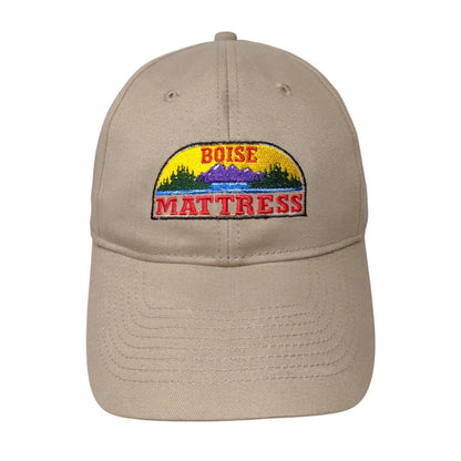 Boise Mattress Strapback Hat Tan OSFA Adjustable Embroidered 6 Panel KC Caps