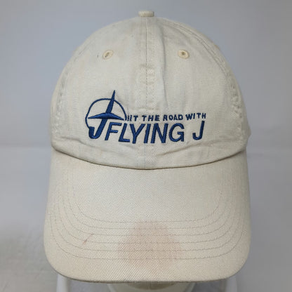 Flying J Baseball Cap Beige One Size USA Flag Hit The Road Strapback Hat