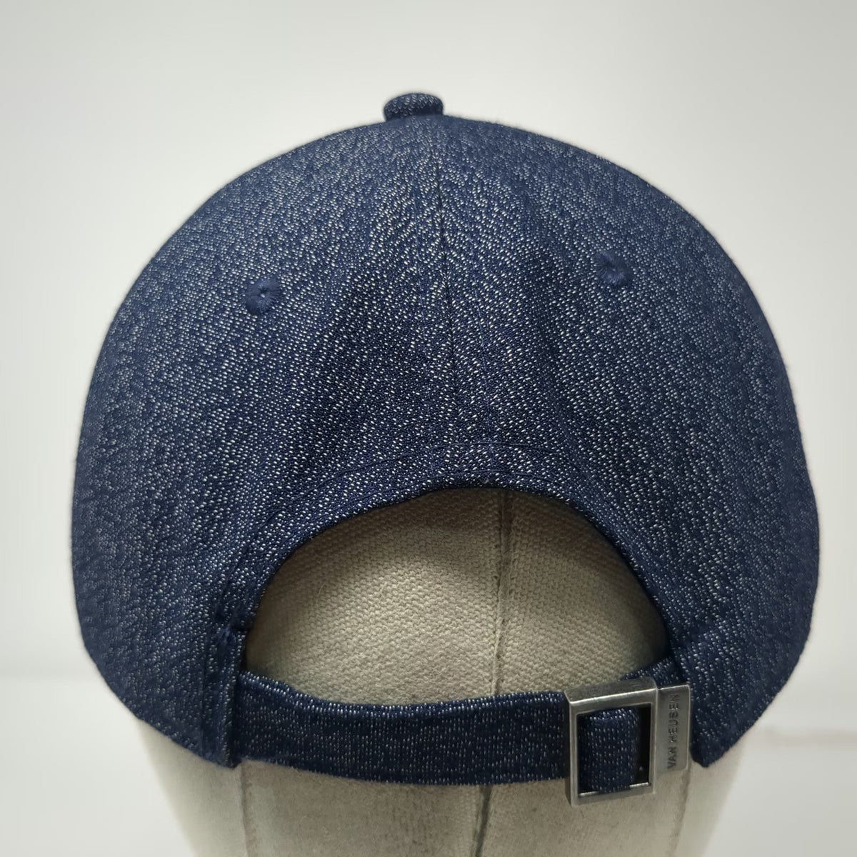 Van Heusen Baseball Cap Blue One Size Metal Logo Heathered Wool Blend Hat