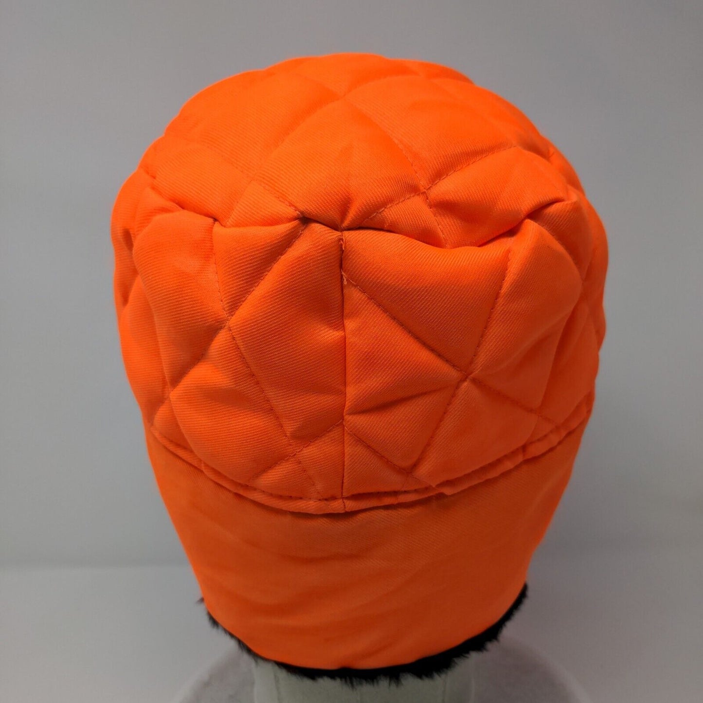 Unbranded Quilted Trapper Hat Orange XL Faux Fur Lined Ear Flap