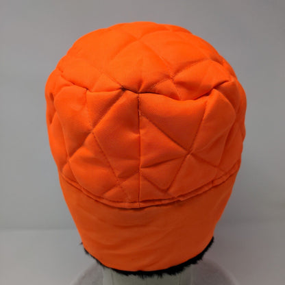 Unbranded Quilted Trapper Hat Orange XL Faux Fur Lined Ear Flap