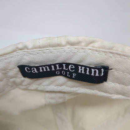 Camille Hind Golf Baseball Cap Beige One Size Adjustable Embroidered 6 Panel