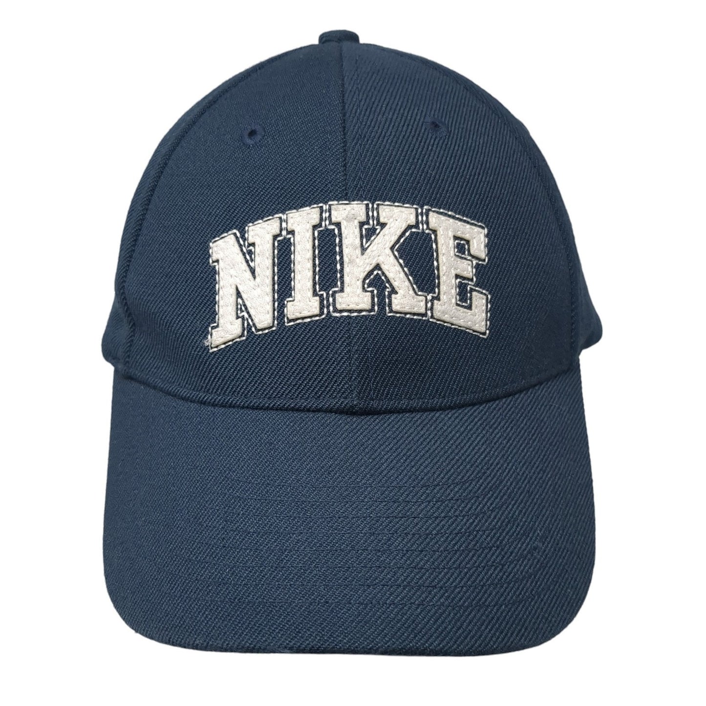 Nike Spell Out Strapback Hat Blue One Size Adjustable Solid Vent Holes