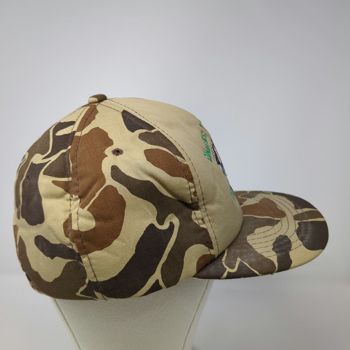 Dorfman Pacific 5 Panel Hat Beige Brown Green Camo One Size Ducks Unlimited 1986