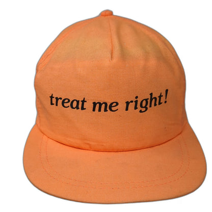 RCC INC Trucker Orange One Size Treat Me Right Snapback Flat Brim Hat USA Made