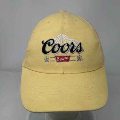 Coors Banquet Strapback Hat Yellow One Size Embroidered Adjustable