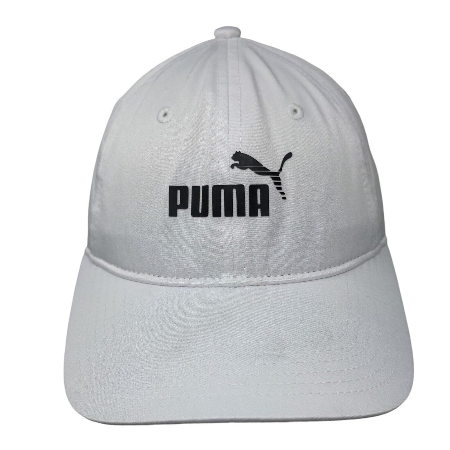 PUMA Strapback Hat White One Size Adjustable Embroidered Logo Vented Holes