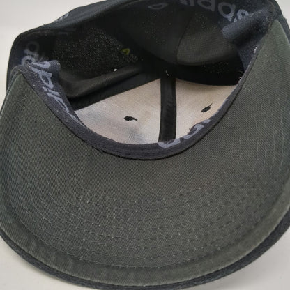 Adidas Baseball Cap Black One Size Performance Mesh Stretch Fit Logo Stitch Hat