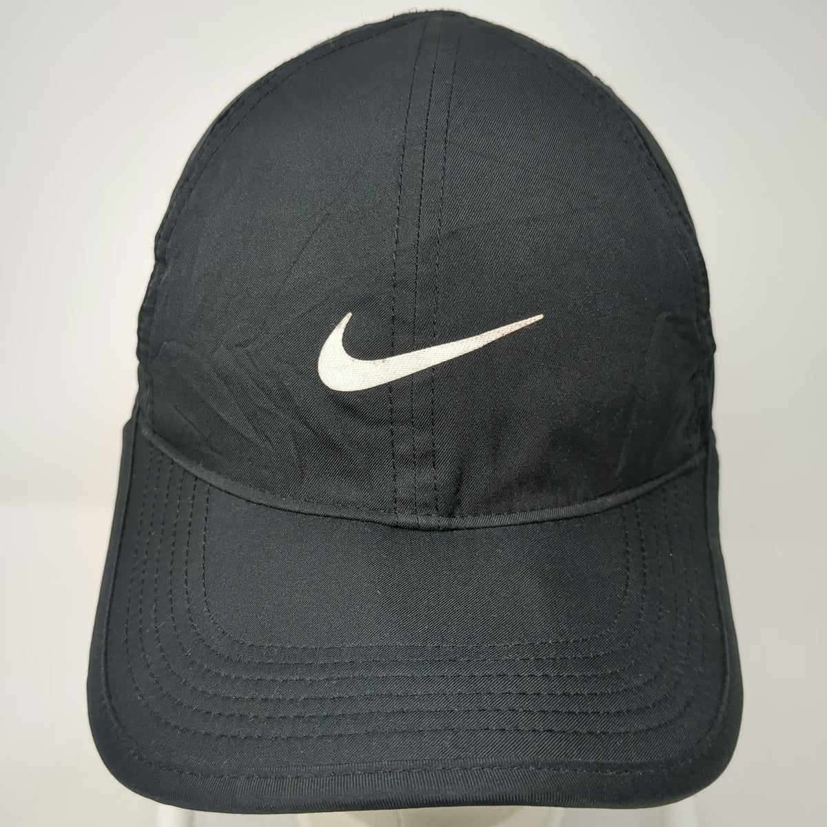 Nike Baseball Cap Black One Size Dri-FIT Featherlight Strapback Running Hat