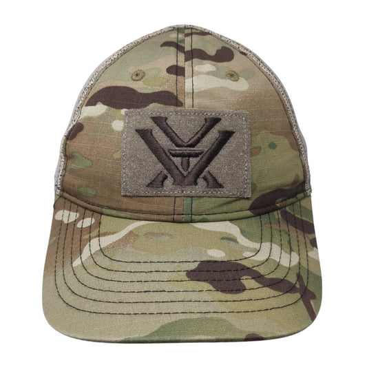 Vortex Logo Patch Strapback Mesh Back Trucker Hat Multi One Size Camo