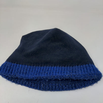 GAMER Beanie Hat Blue 4-7 S/P M/M Stretch Hand Knitted Patch Logo Place