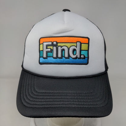 Find Snapback Mesh Back Rope Trucker Hat Black One Size Embroidered