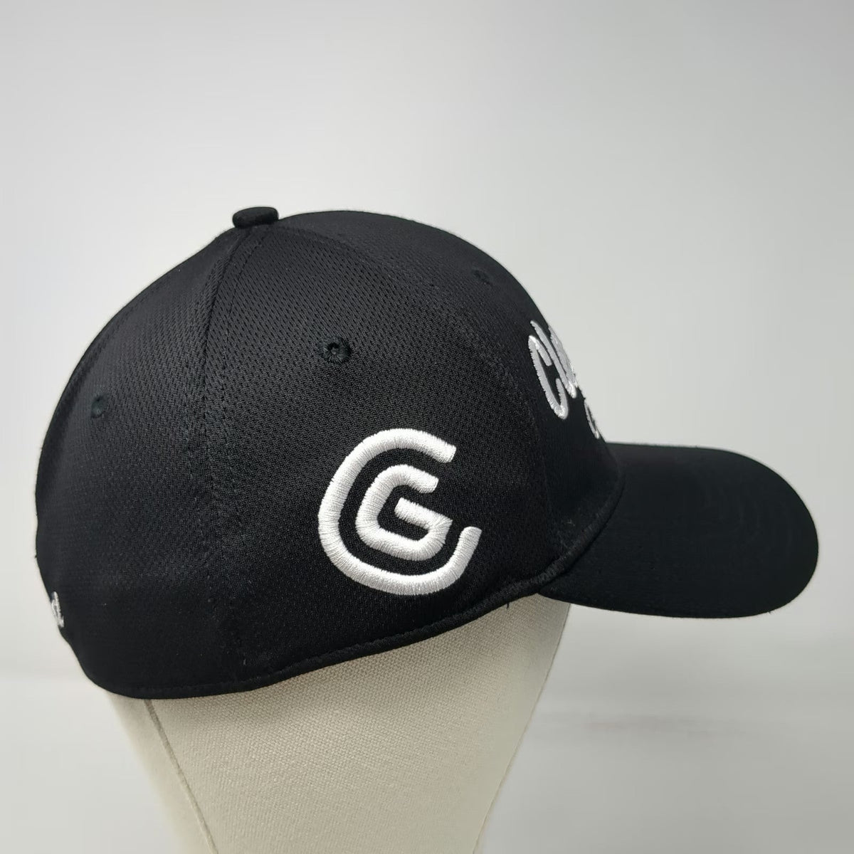 Cleveland Golf Baseball Cap Black L Structured A-Flex Curved Brim Logo Hat