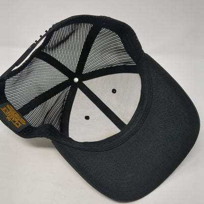 The Classics Yupoong Snapback Hat Black One Size Adjustable Mesh Back Blank