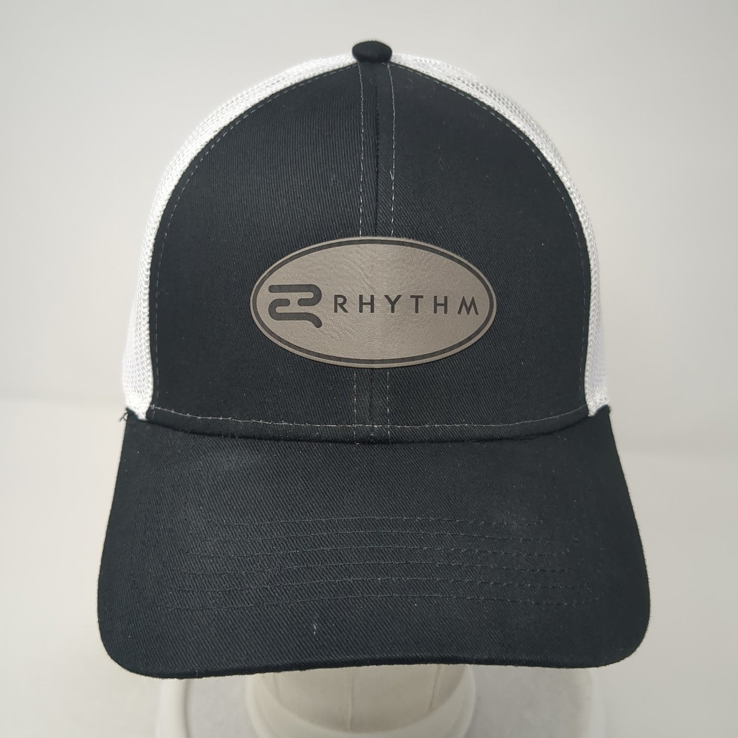 Rhythm Patch Snapback Mesh Back Trucker Hat Black One Size Cap America