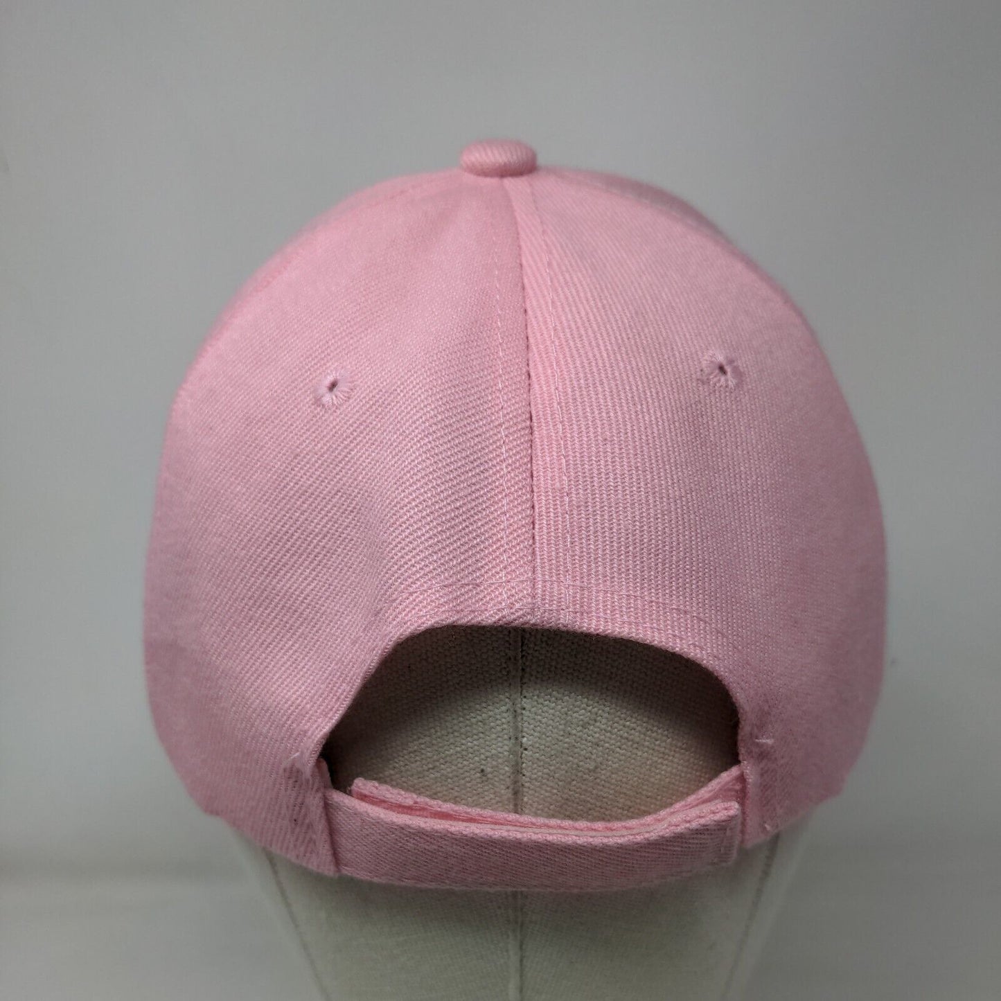 Brooklyn Strapback Hat Pink One Size Adjustable Embroidered Vented Holes Acrylic