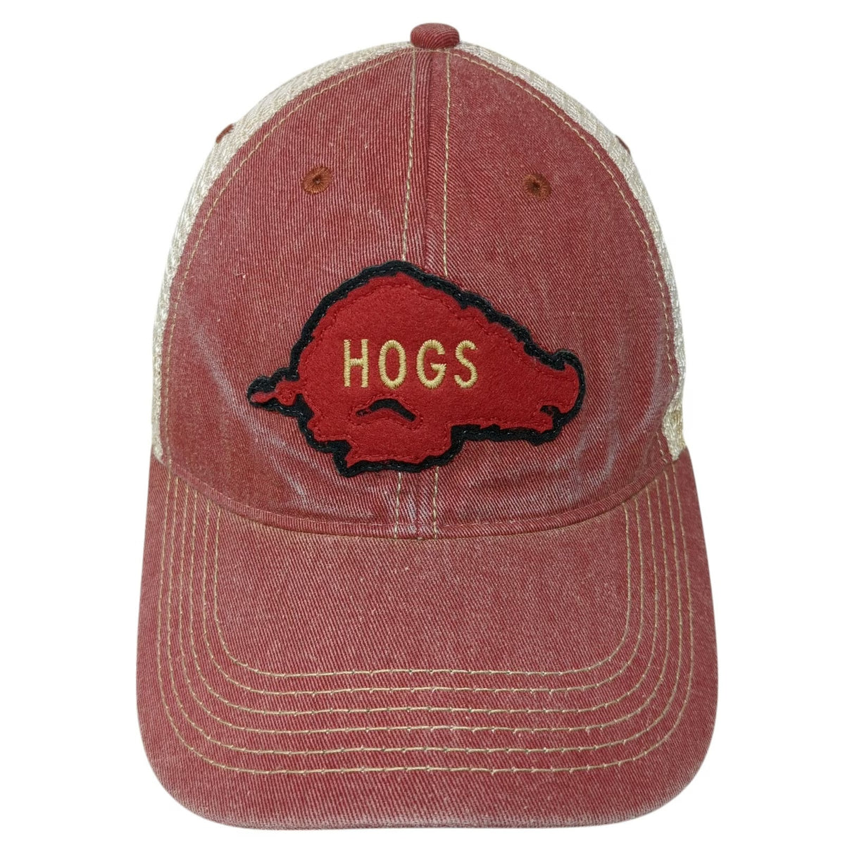 Arkansas Razorbacks NCAA Legacy Trucker Hat Red One Size Mesh Back Snapback Hogs