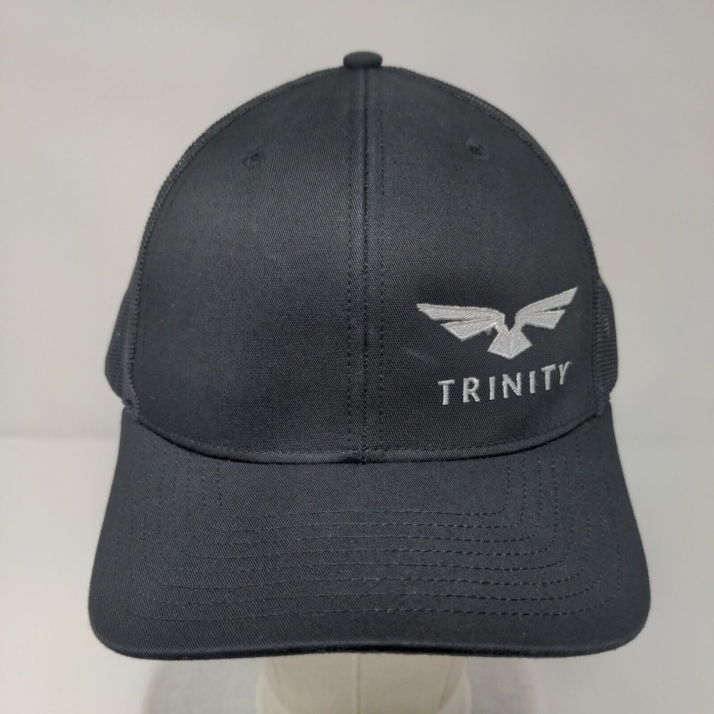 Trinity Snapback Trucker Hat Black One Size Adjustable Mesh Back Richardson