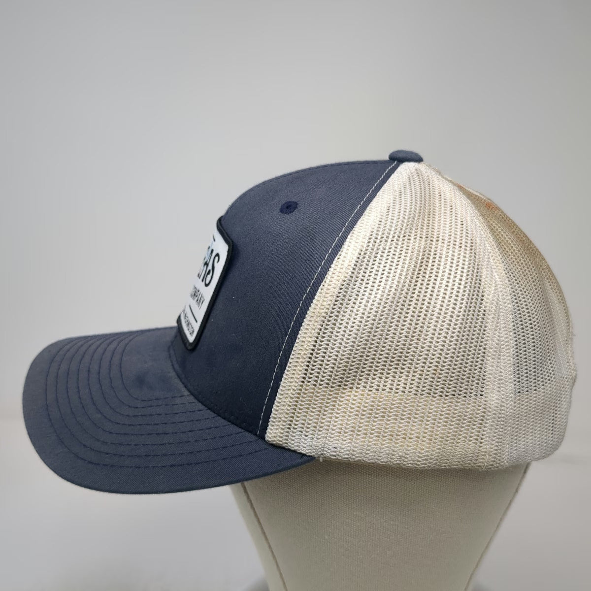 Yupoong Trucker Hat Blue White One Size Mesh Snapback 7 Seas Brewing Company