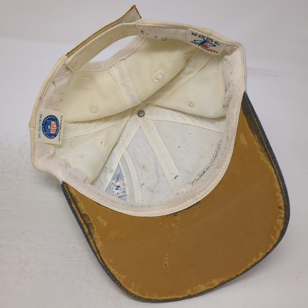 Denver Broncos NFL Logo Athletic Beige Super Bowl Champions Cap Hat Distressed