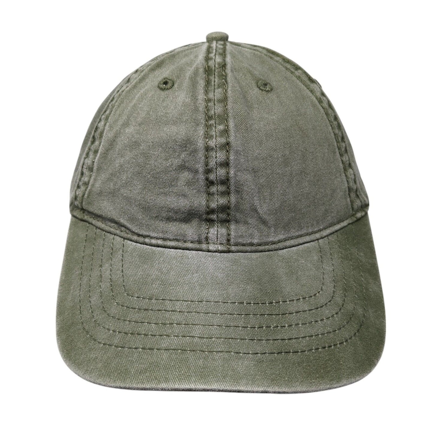 Unbranded Slideback Hat Green One Size Solid 6 Panel Vent Holes Blank