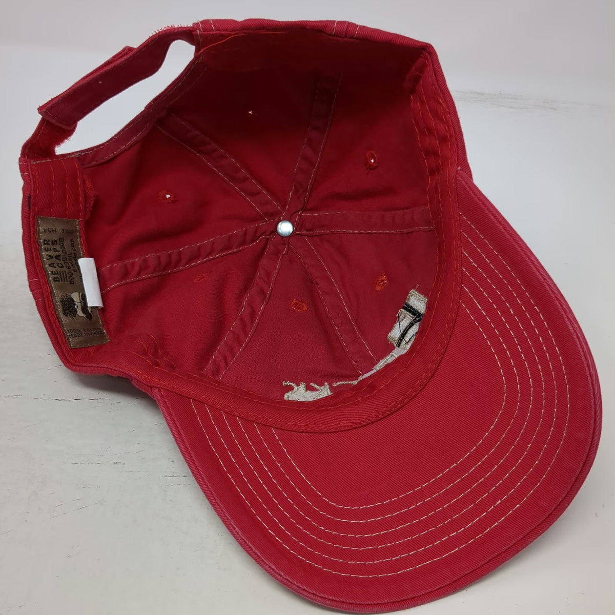 Beaver Caps Baseball Cap Red One Size Cotton Strapback Blicks Phosphate Hat Logo