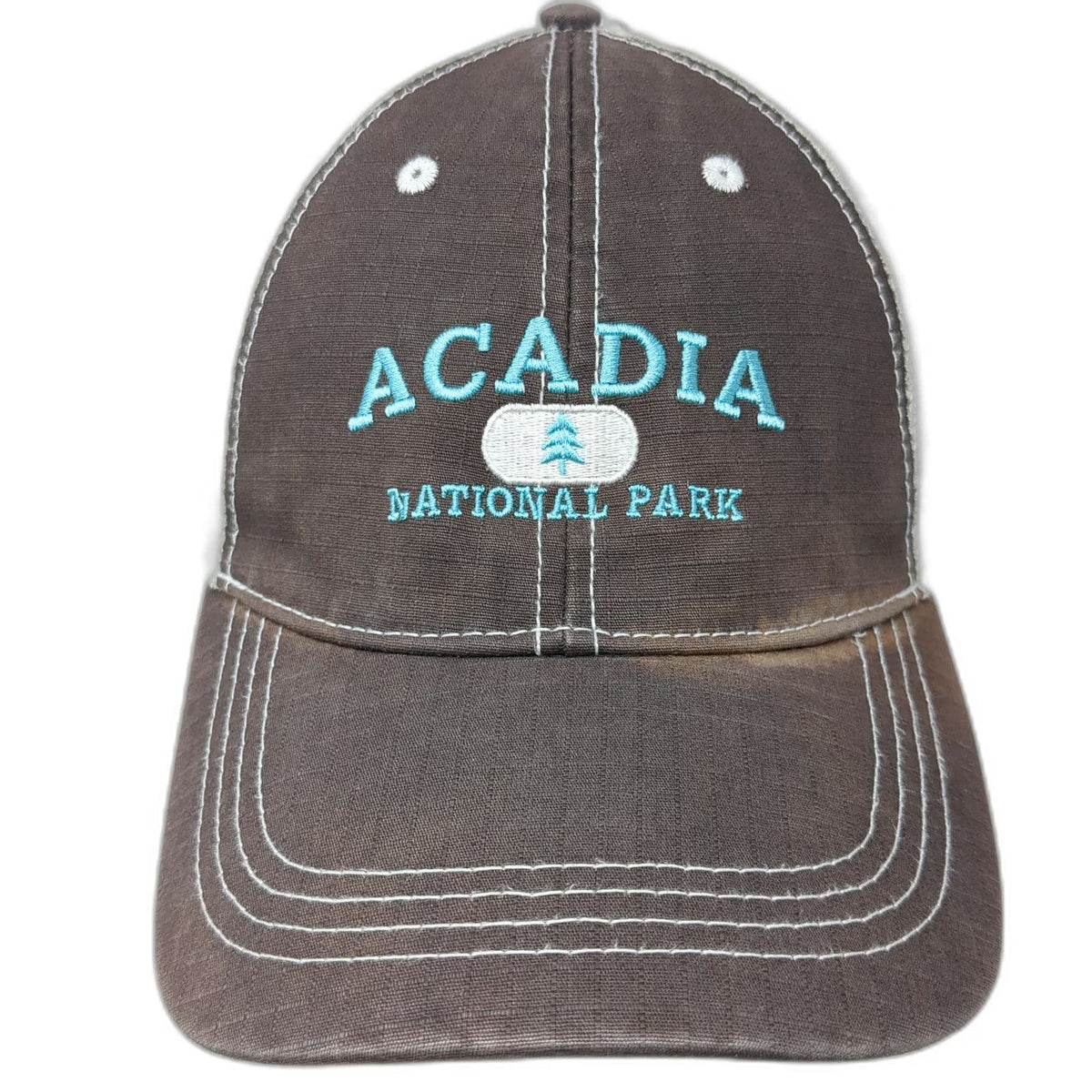 Prairie Mountain Trucker Hat Gray One Size Acadia National Park Snapback Mesh