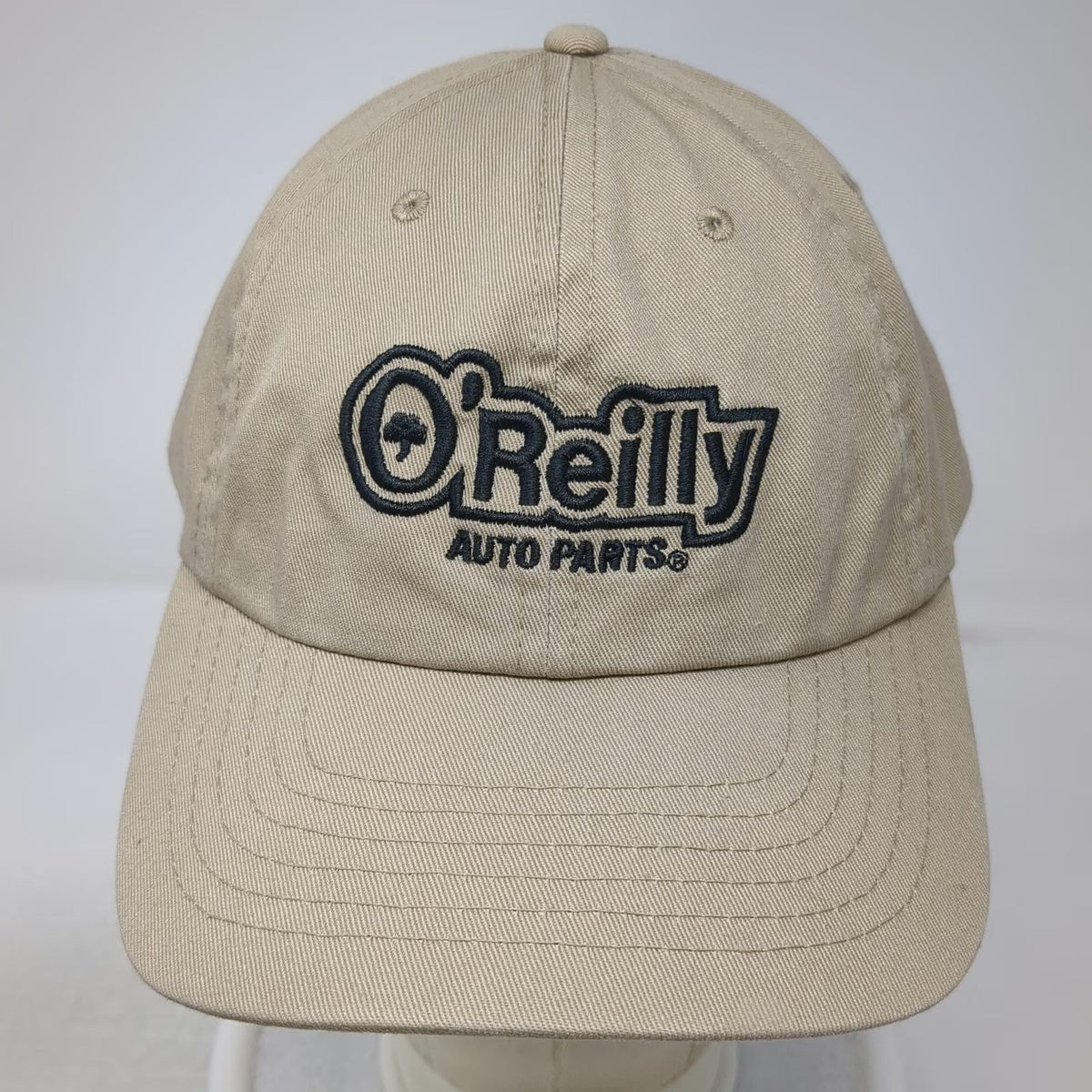O'Reilly Auto Parts Baseball Cap Beige One Size Strapback Embroidered Logo Hat
