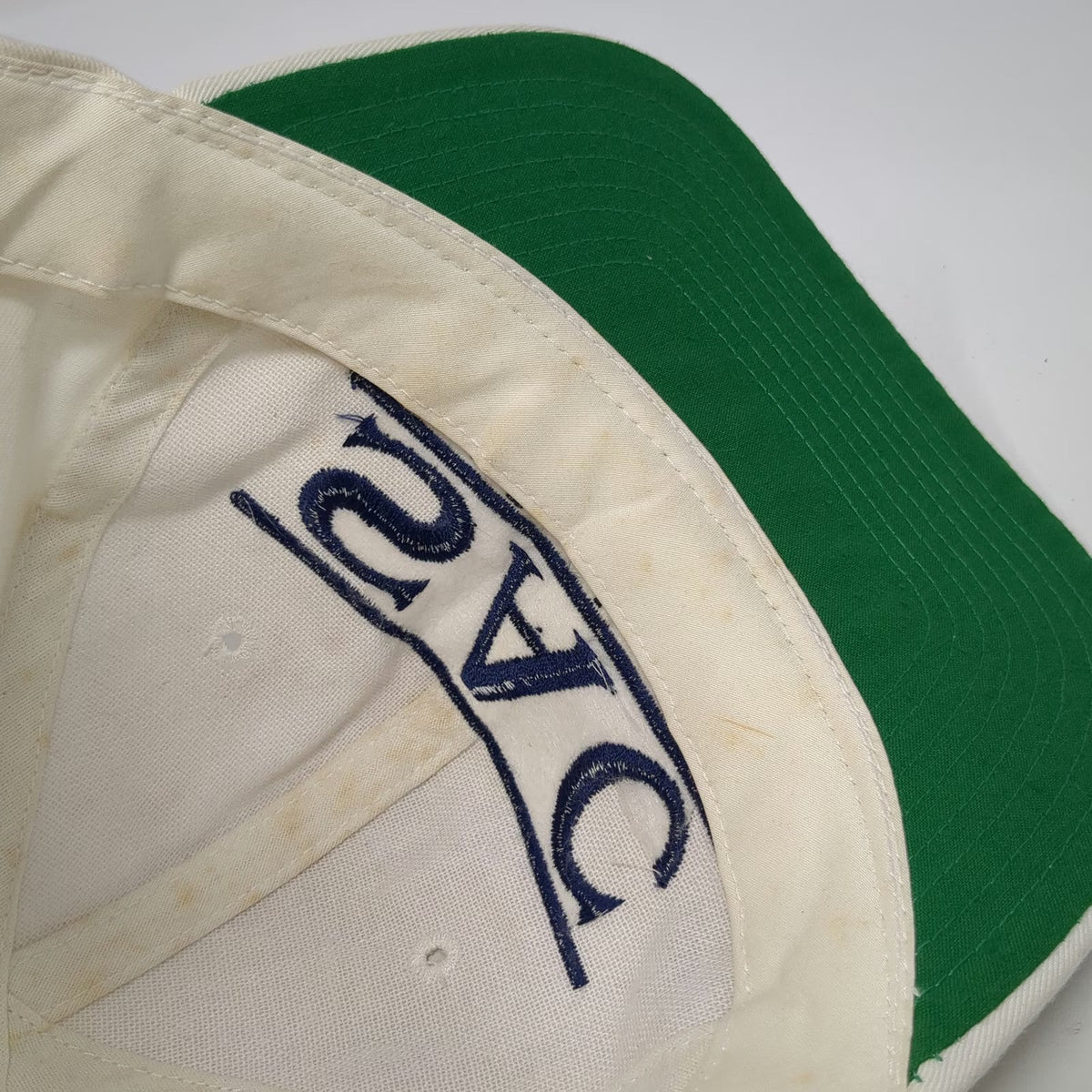 Saint Anselm College Hawks NCAA The Game Snapback White Hat One Size Green Brim