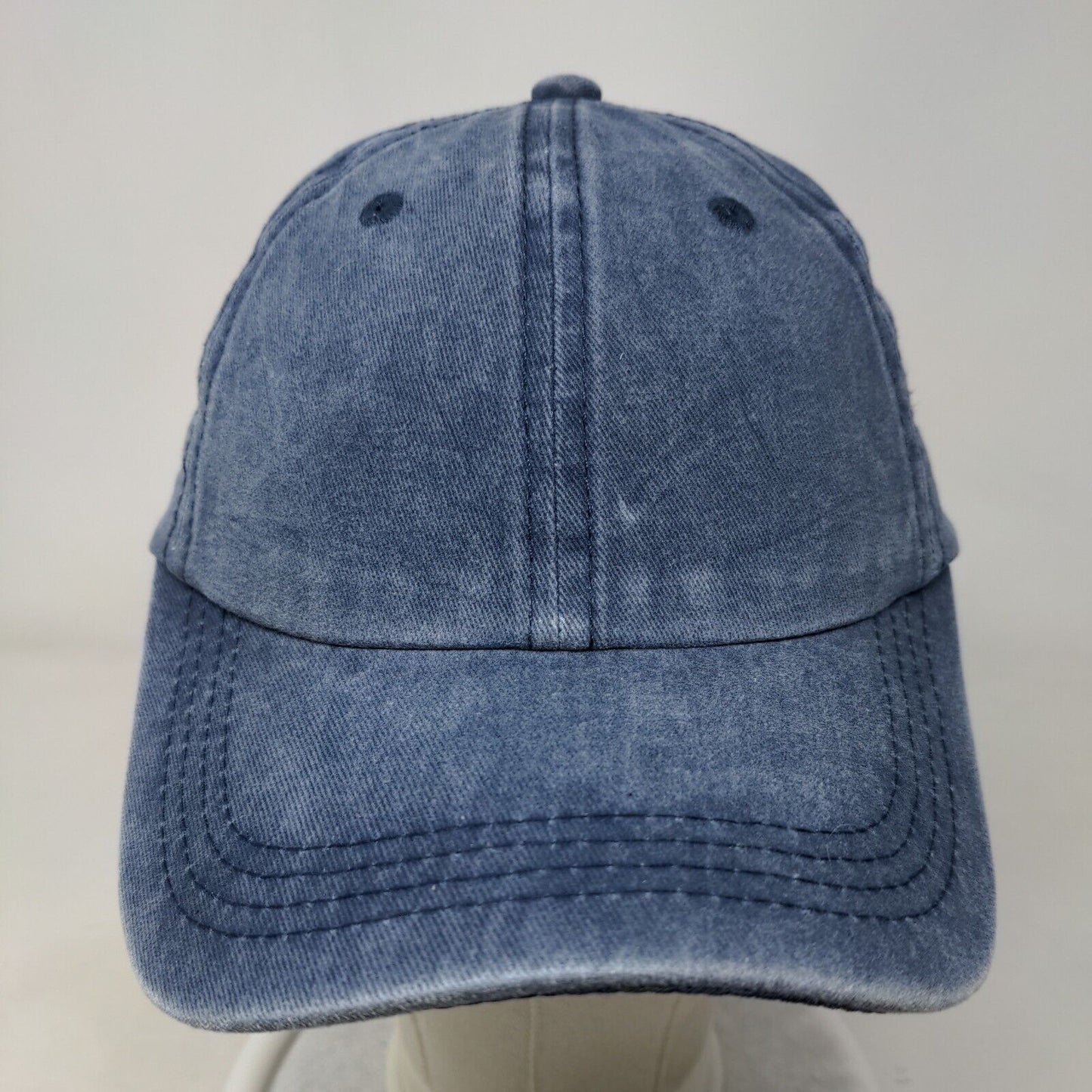 Unbranded Slideback Hat Blue One Size Adjustable Denim Ponyback Blank 6 Panel
