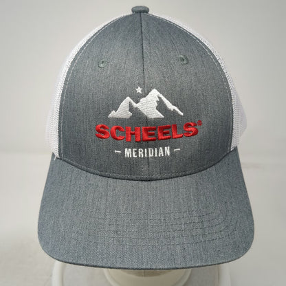 Scheels Meridian Mountain Gray Trucker Hat One Size Snapback Mesh Cap