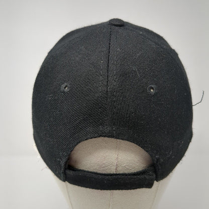 Unbranded Strapback Hat Black One Size Adjustable Vented Holes 6 Panel Blank