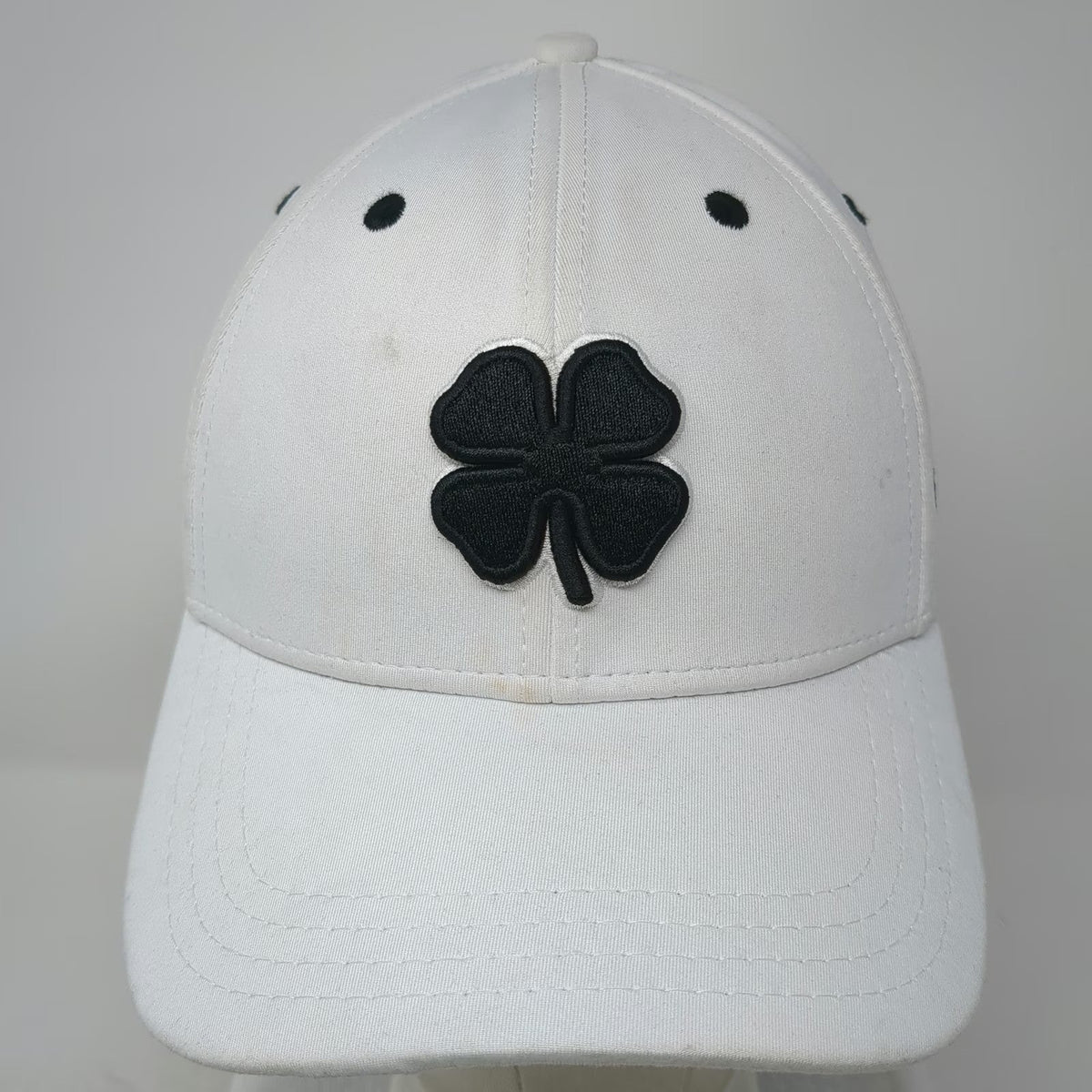 Black Clover Baseball Cap White M Topgolf Live Lucky Clover Fitted Logo Hat
