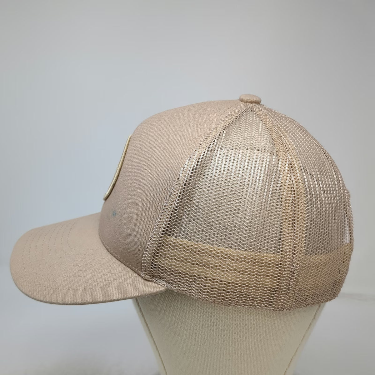 Brixton Trucker Hat Beige One Size Mesh Back Snapback Patch Logo Adjustable