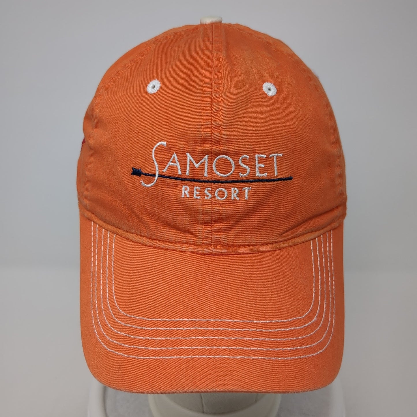 Samoset Resort Strapback Baseball Cap Orange OS Adjustable Classic Cut Ahead