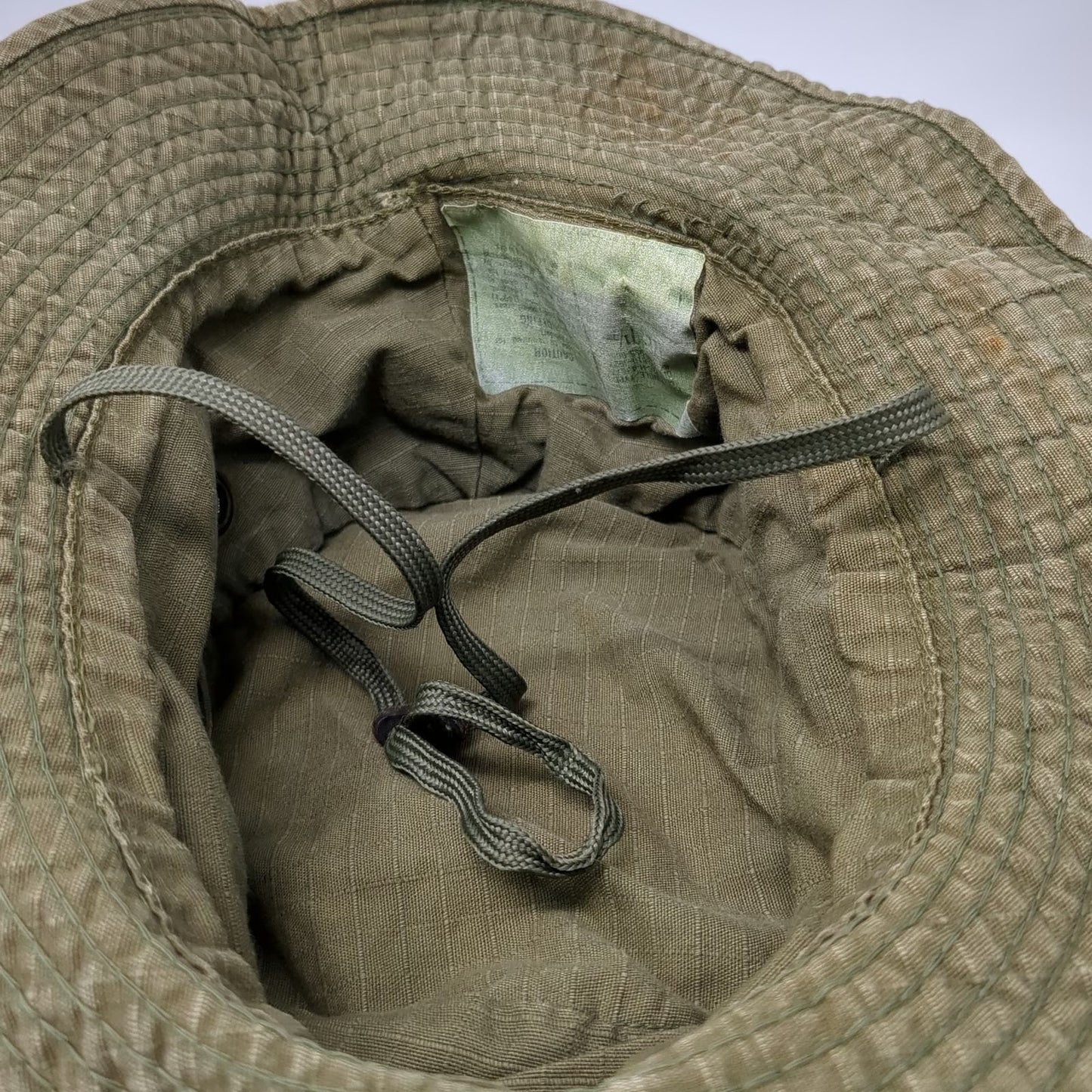 Green Bucket Hat 7 1/2 Fitted Chin Strap Wide Brim Military Sun Protection Hat