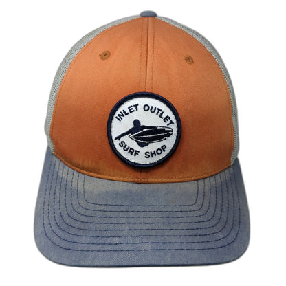 You Know Trucker Hat Orange Blue Gray One Size Surfer Patch Mesh Back Snapback