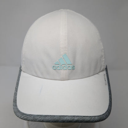 Adidas 3 Stripes Climalite Strapback Hat White One Size Gray Trim