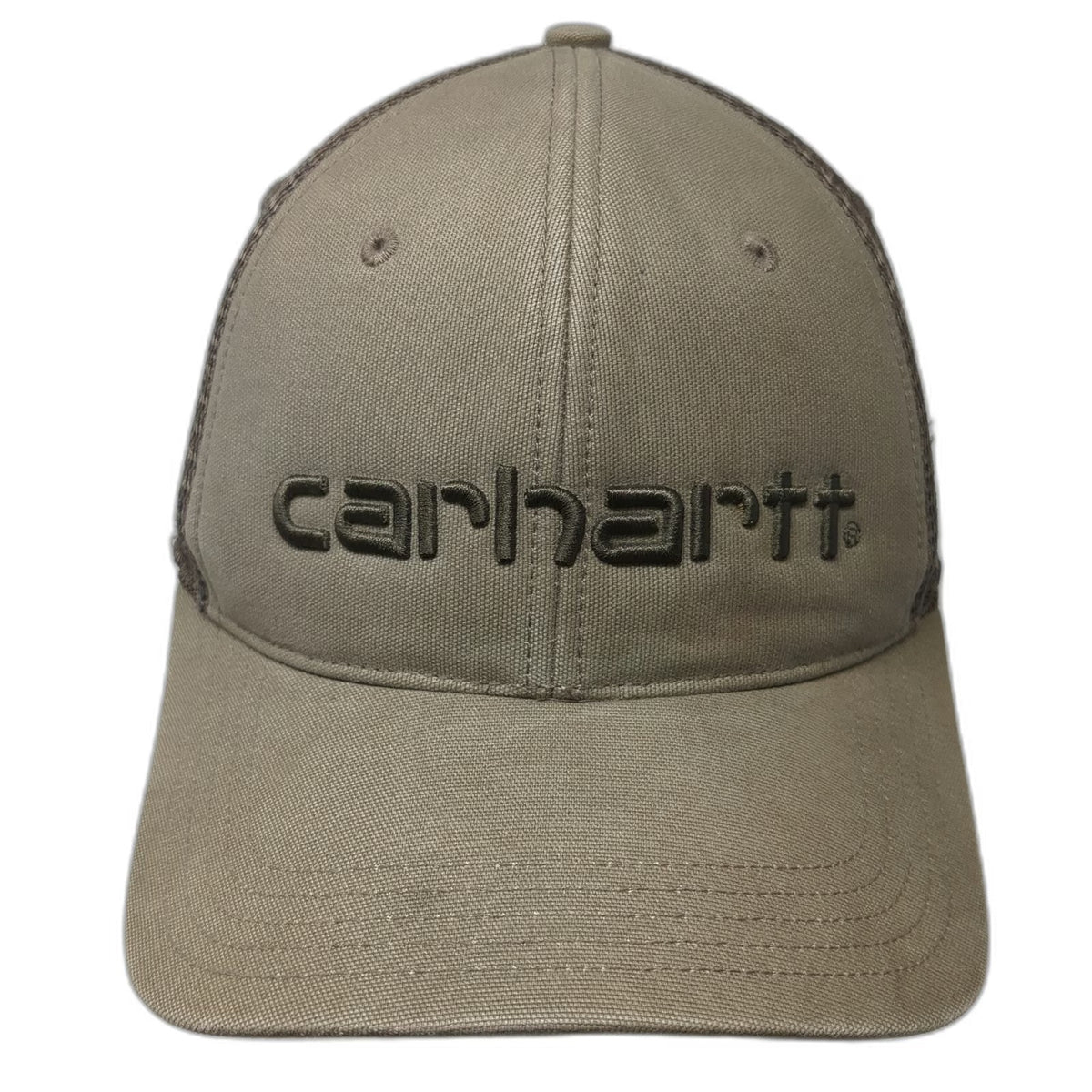 Carhartt Trucker Hat Green One Size Mesh Back Snapback Embroidered Logo Workwear