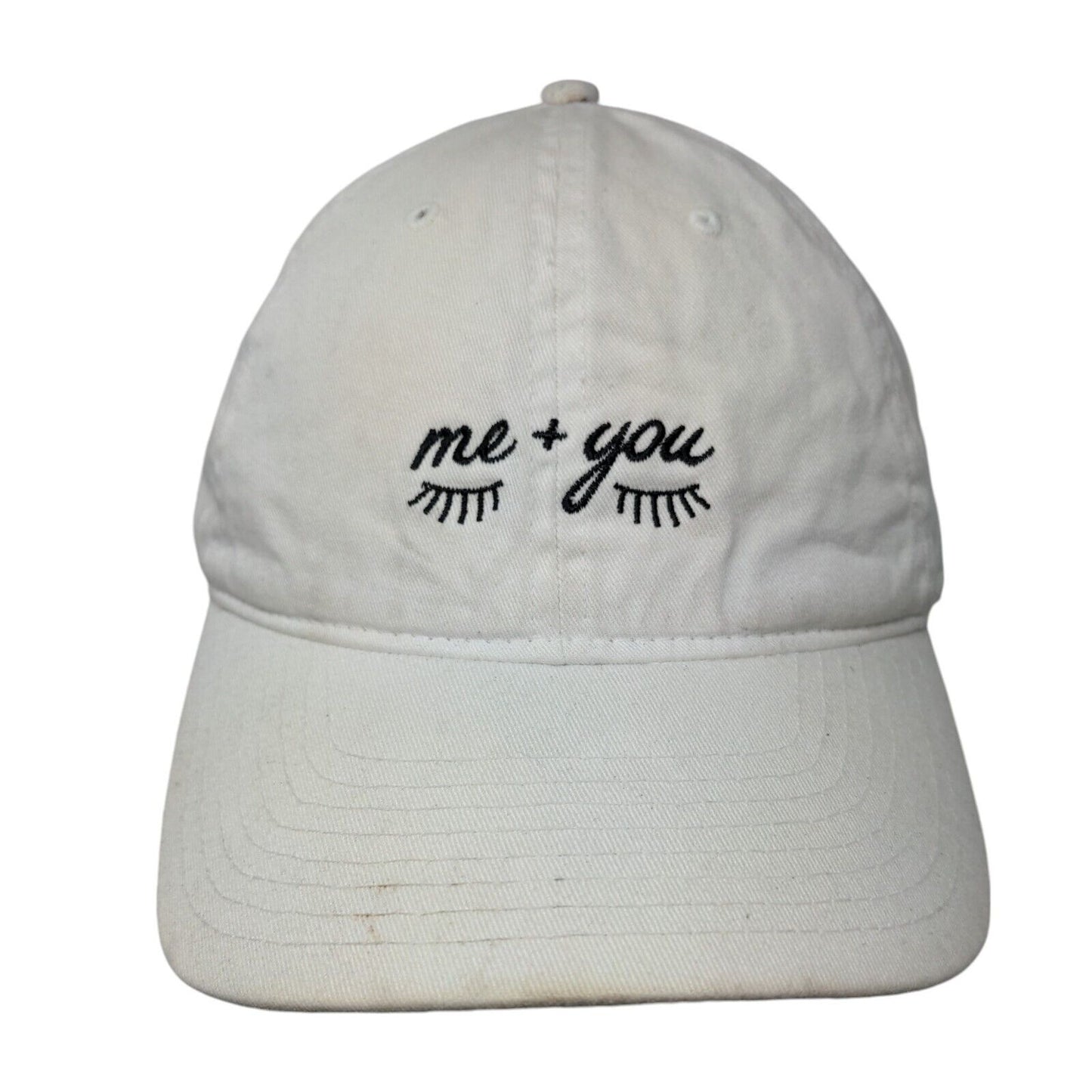 Me + You Lashes Slideback Hat Cream One Size Embroidered Adjustable