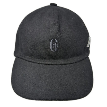 Conte of Florence 5 Panel Black OS Italy Cotton Fleur De Lis Logo Hat Slide