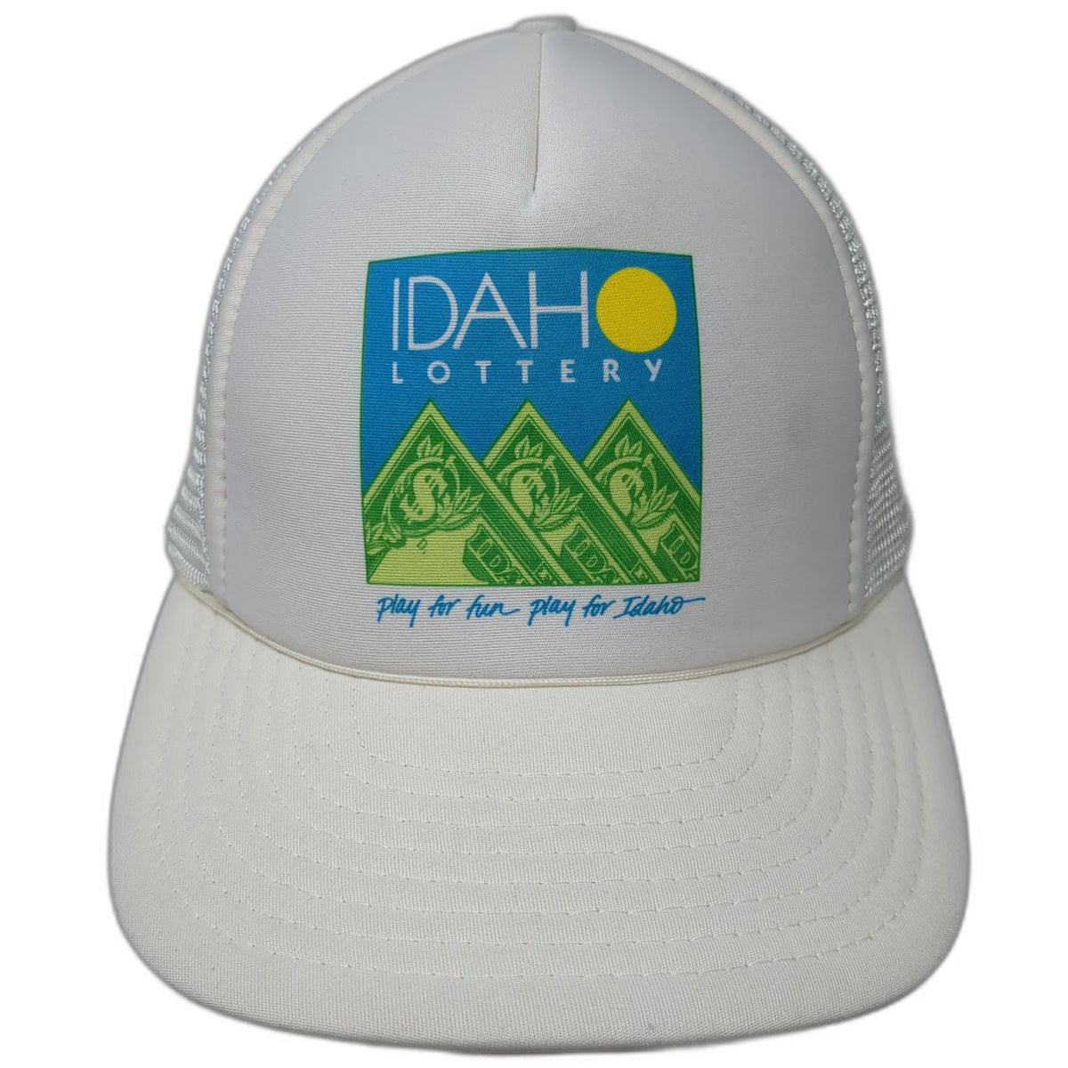 Sportcap Trucker Hat White One Size Idaho Lottery Foam Front Mesh Snapback