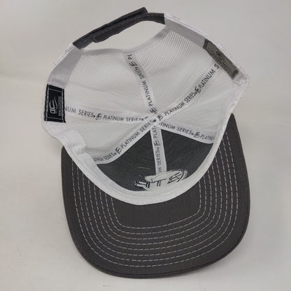 BTB Strapback Mesh Back Trucker Hat Gray OSFM Embroidered Colorblock