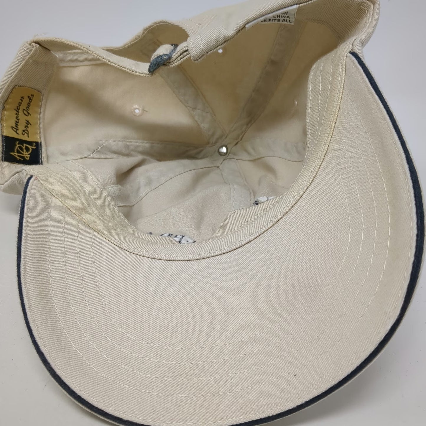 American Dry Goods Baseball Cap Beige Blue One Size Upstate Cerebral Palsy Hat