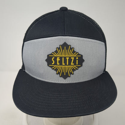 Seltzi Snapback Trucker Hat Black One Size Adjustable Mesh Back Decky