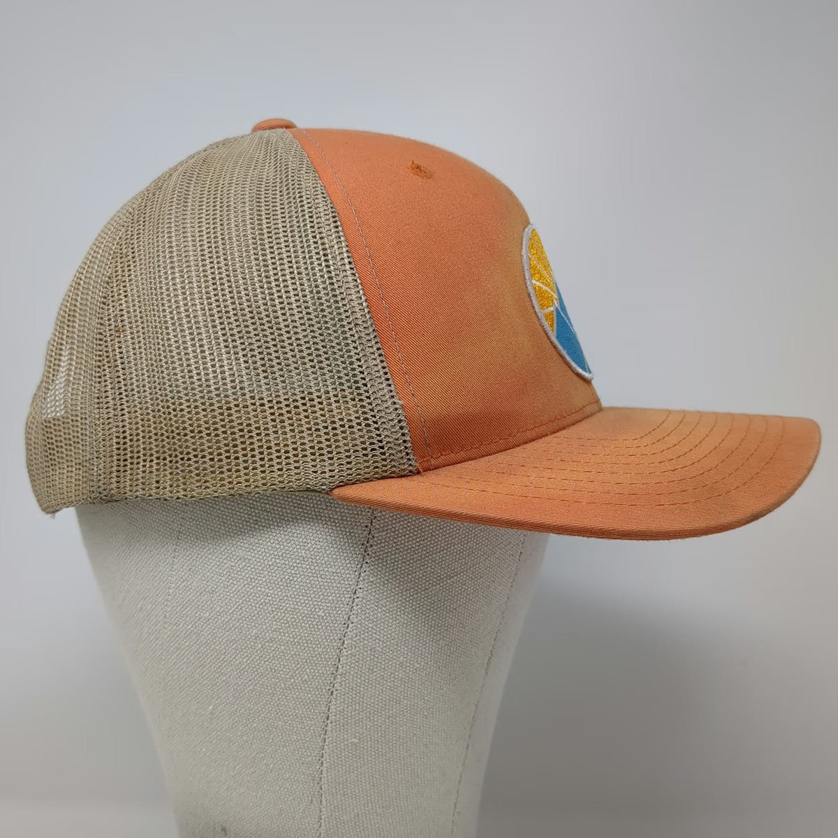 Tuck Life Trucker Hat Orange One Size Mesh Back Snapback Mountain Sun Patch