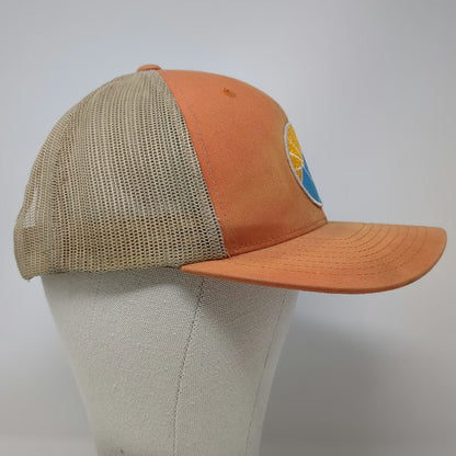 Tuck Life Trucker Hat Orange One Size Mesh Back Snapback Mountain Sun Patch